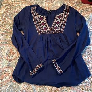 Lucky Brand blouse with super cute embroidery
